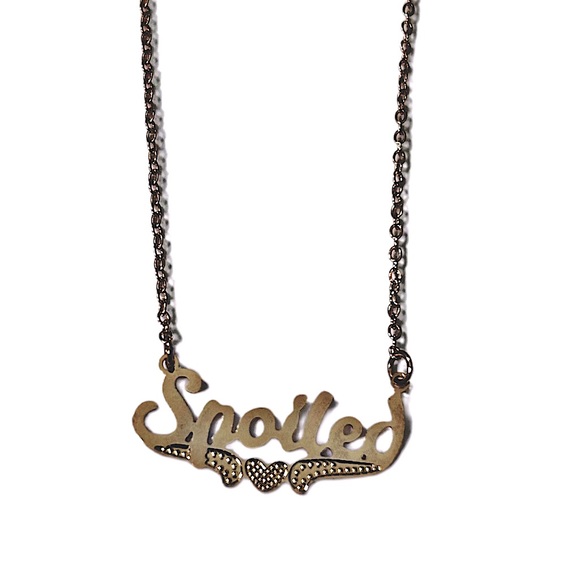“Spoiled” Chain Y2K Nameplate Necklace - Picture 1 of 9